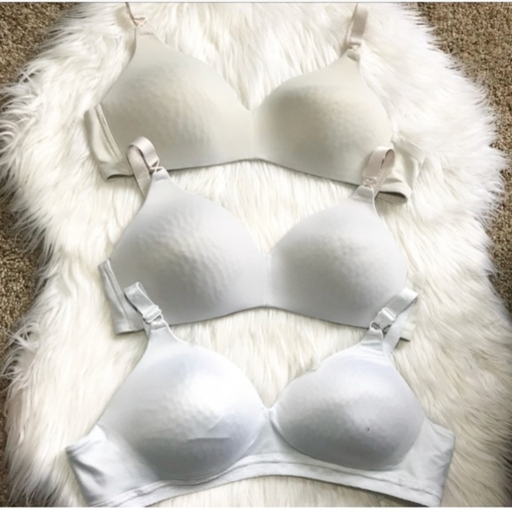 3 Lined No Wire Bra Bundle 38B Cream & White